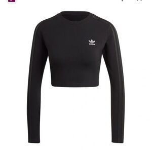 Adidas Black Long Sleeve Crop Top